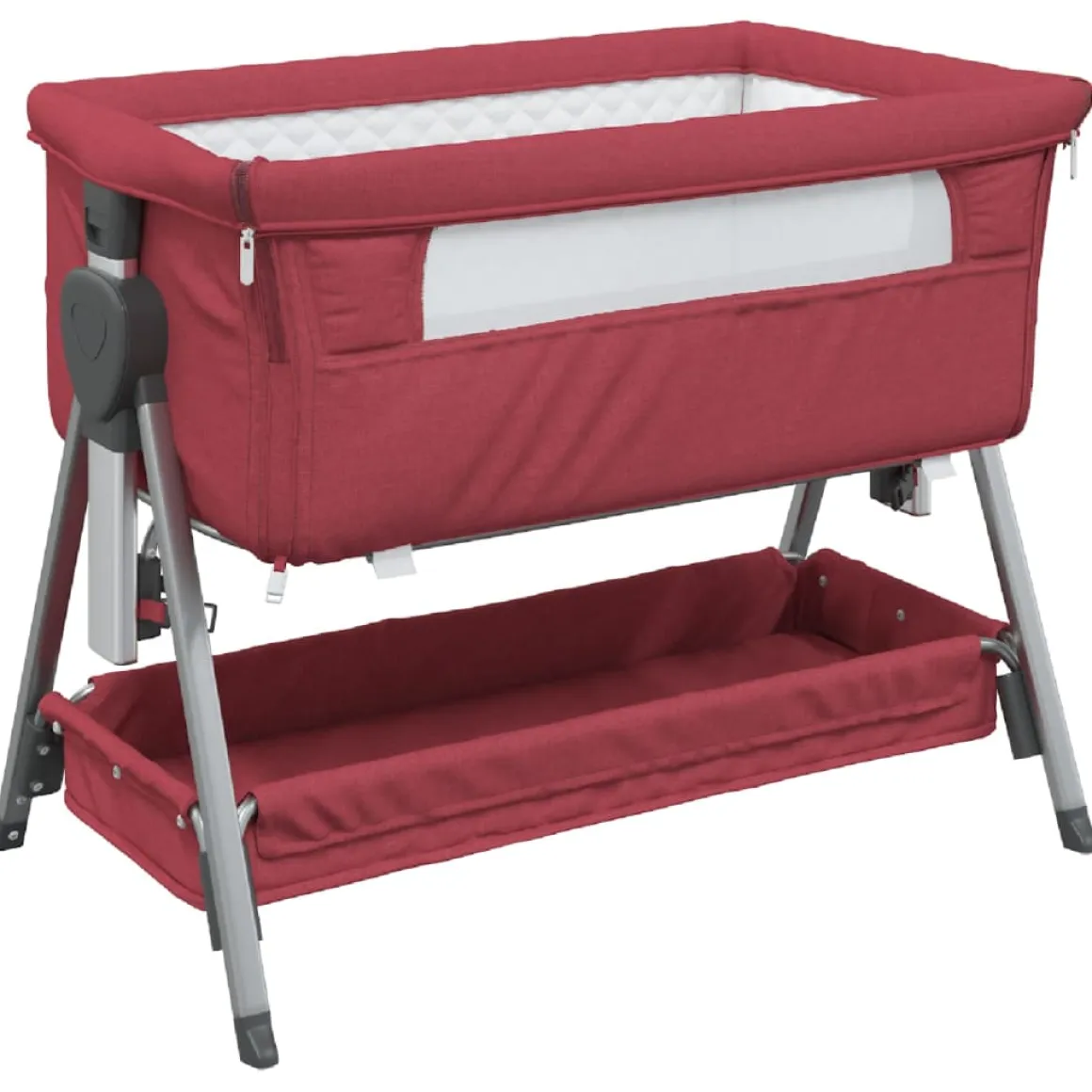 Cuna de bebé con colchón altura regulable con canasta 70-82x93x56 cm
