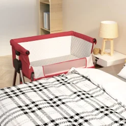 Cuna de bebé con colchón altura regulable con canasta 70-82x93x56 cm