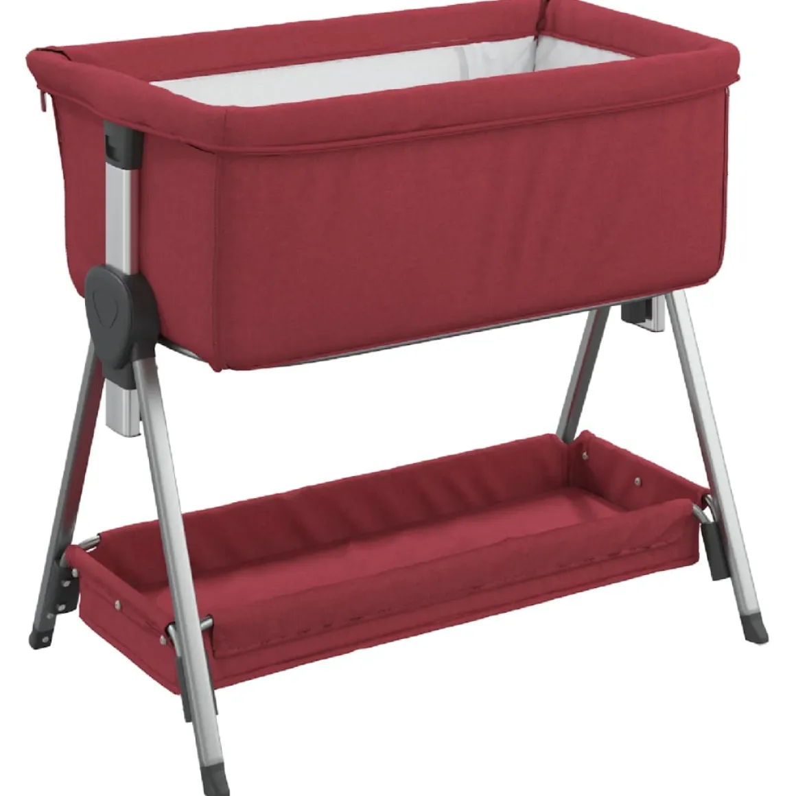 Cuna de bebé con colchón altura regulable con canasta 70-82x93x56 cm