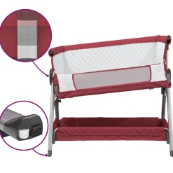 Cuna de bebé con colchón altura regulable con canasta 70-82x93x56 cm