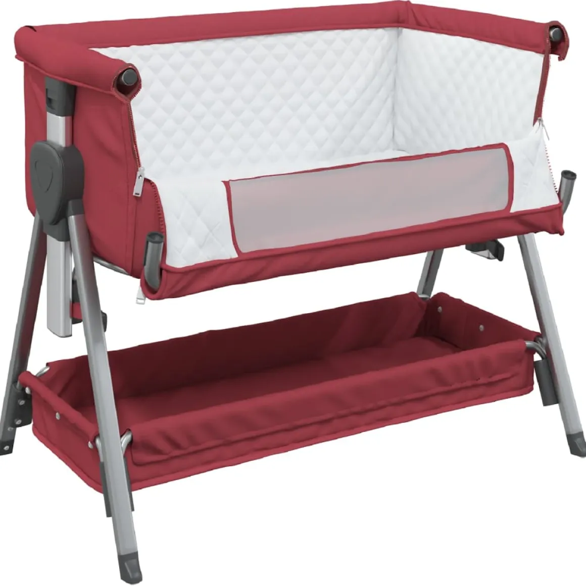 Cuna de bebé con colchón altura regulable con canasta 70-82x93x56 cm
