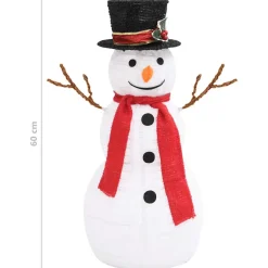 Decoración navideña Muñeco de nieve 60 LED 8 modos blanco