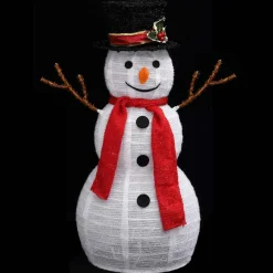 Decoración navideña Muñeco de nieve 60 LED 8 modos blanco