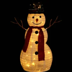 Decoración navideña Muñeco de nieve 60 LED 8 modos blanco