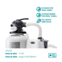 Depuradora de arena Intex SX2800 10500L/h blanco/negro