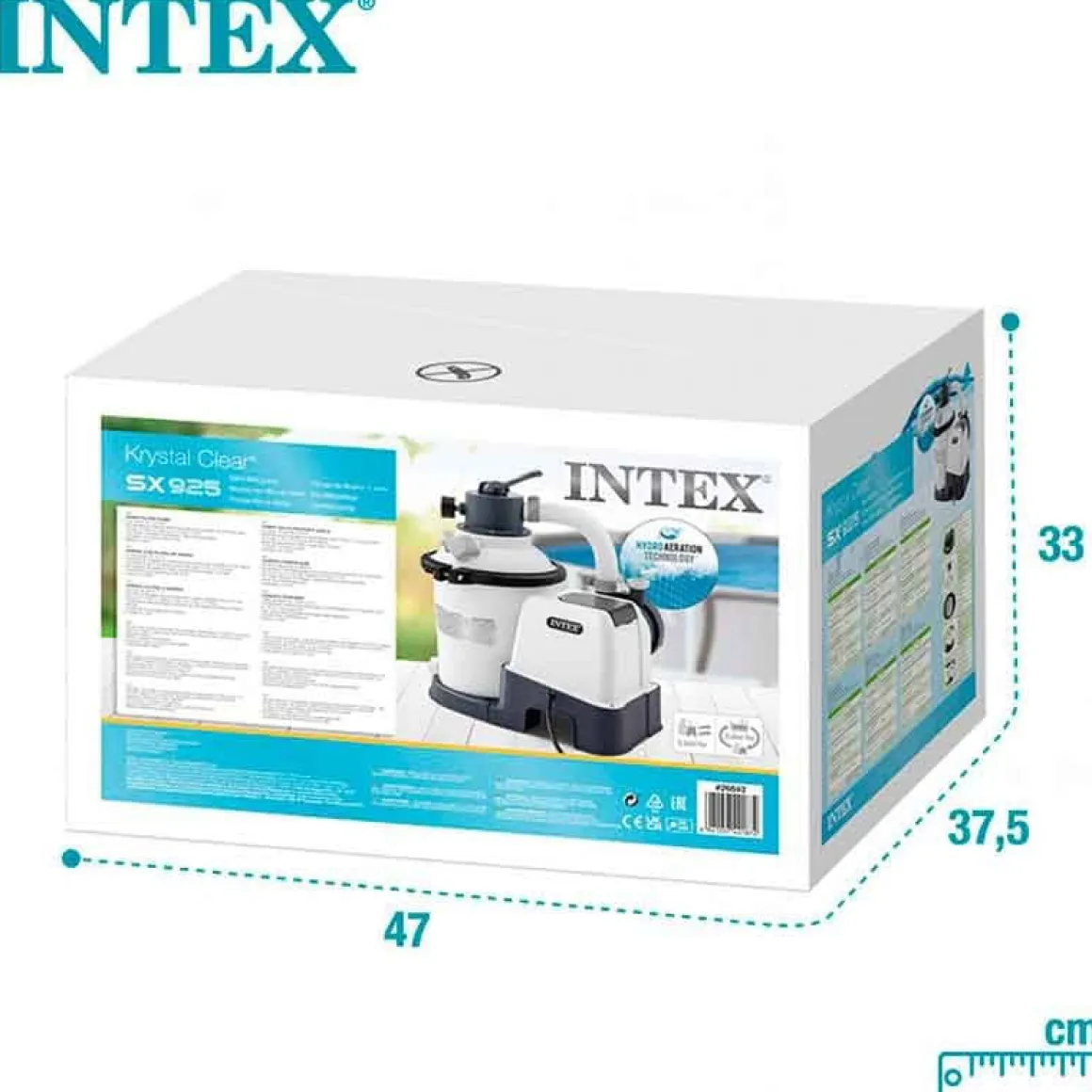Depuradora de arena Krystal Clear Intex 3500L/h 90W con temporizador gris