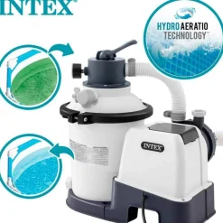 Depuradora de arena Krystal Clear Intex 3500L/h 90W con temporizador gris