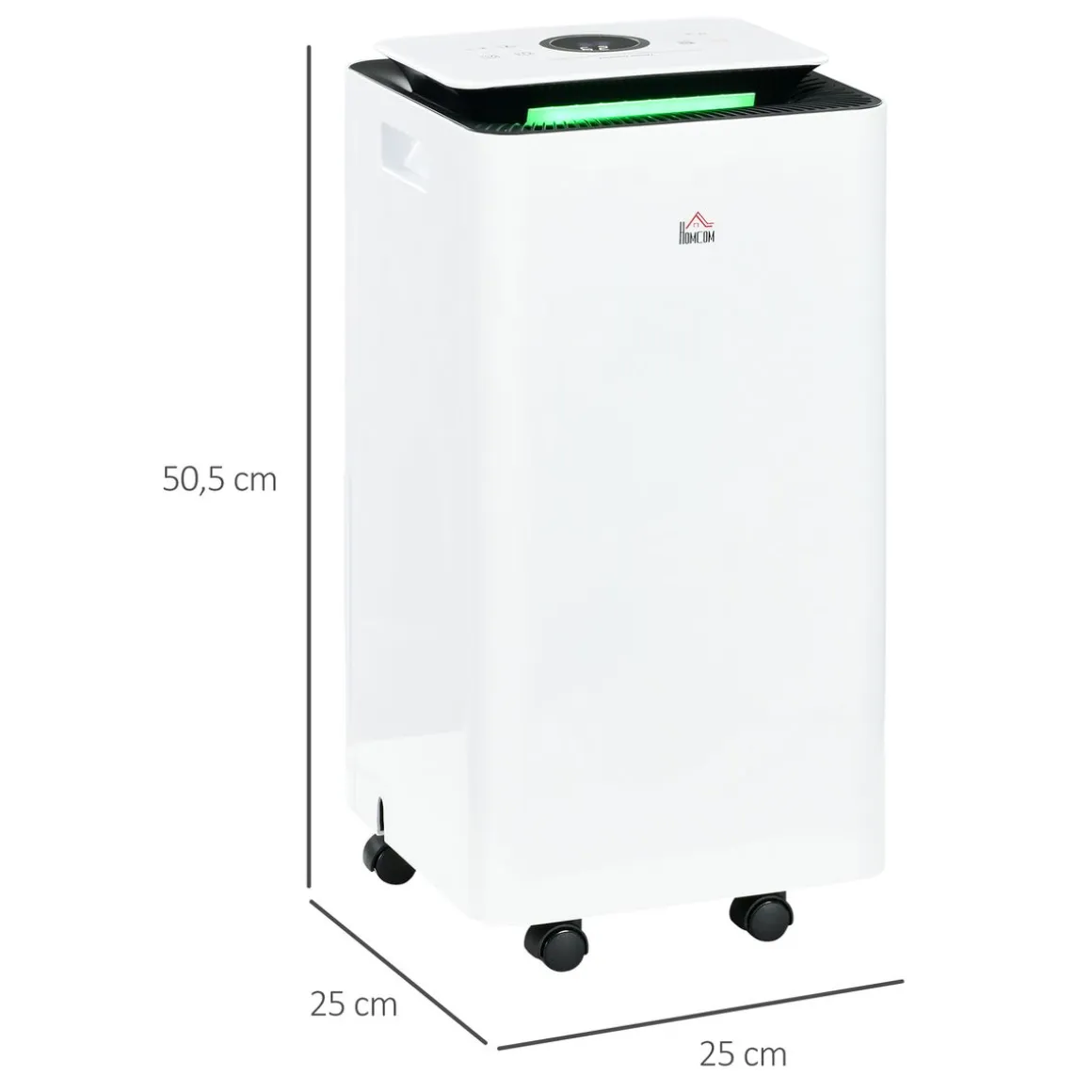 Deshumidificador eléctrico Homcom 10L 2 velocidades 5 modos blanco 50,5x25 cm
