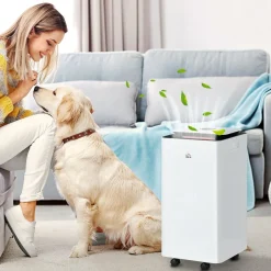 Deshumidificador eléctrico Homcom 10L 2 velocidades 5 modos blanco 50,5x25 cm