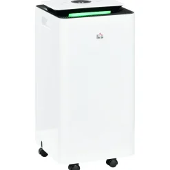 Deshumidificador eléctrico Homcom 10L 2 velocidades 5 modos blanco 50,5x25 cm