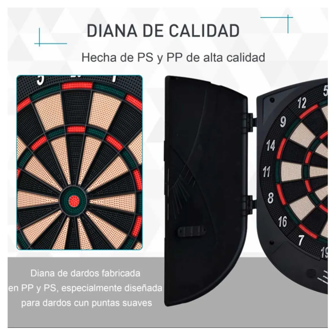 Diana electrónica Homcom 6 dardos con marcador pantalla LCD negro