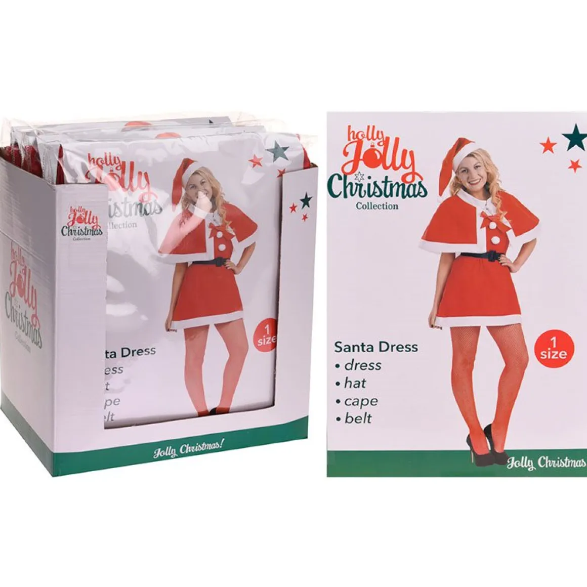 Disfraz Mamá Noel Jolly Christmas completo talla única rojo