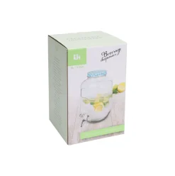 Dispensador de bebidas 4L con tapa cristal transparente