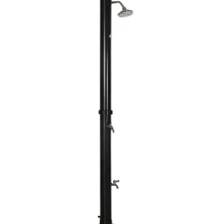 Ducha solar de jardín Outsunny con cabezal negro 222 cm