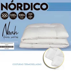 Edredón nórdico Noah 300g/m² 100% microfibra costuras termoselladas blanco