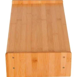 Elevador de pantalla Homcom con cajón+hueco abierto bambú natural 11,5x49x25,5 cm