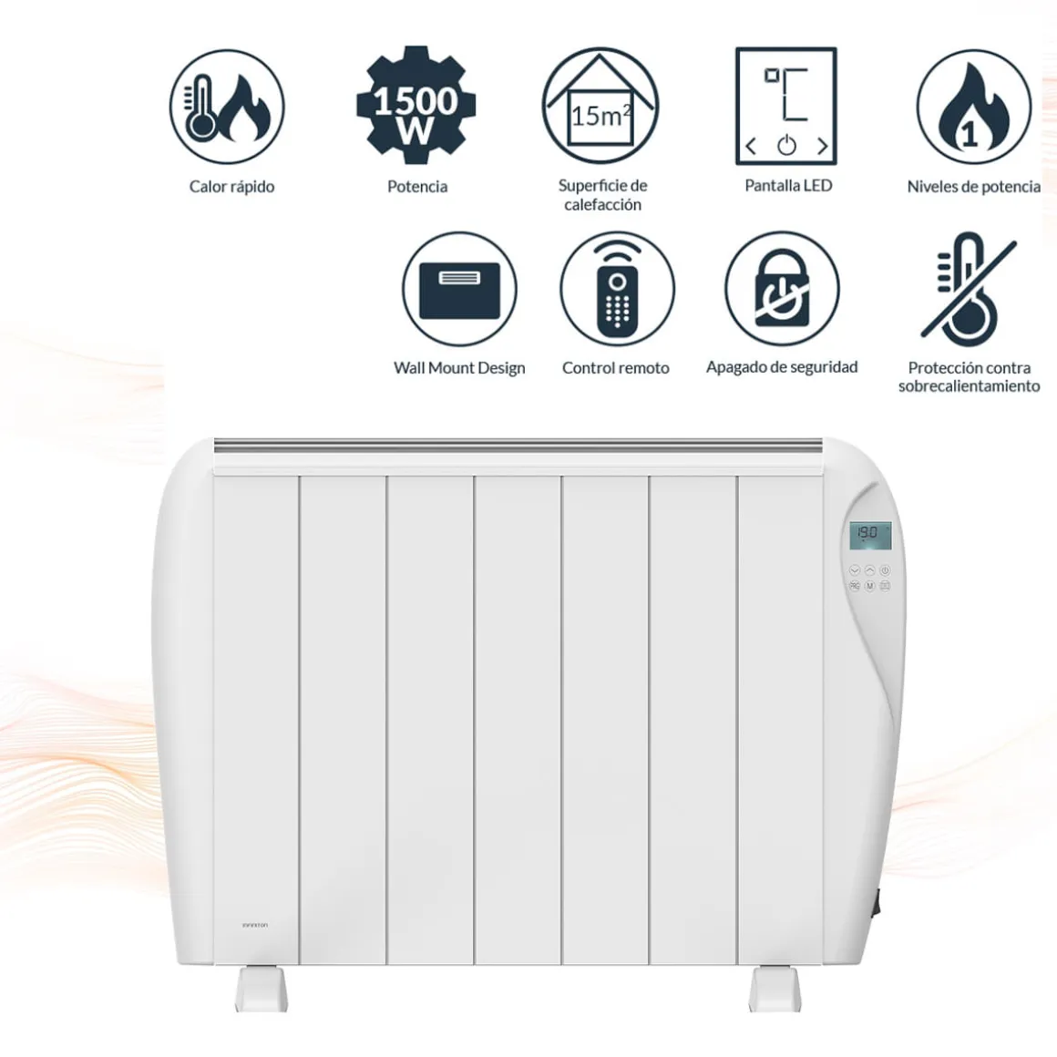 Emisor térmico Infiniton HD-ET15 1500W 6 programas mando a distancia blanco