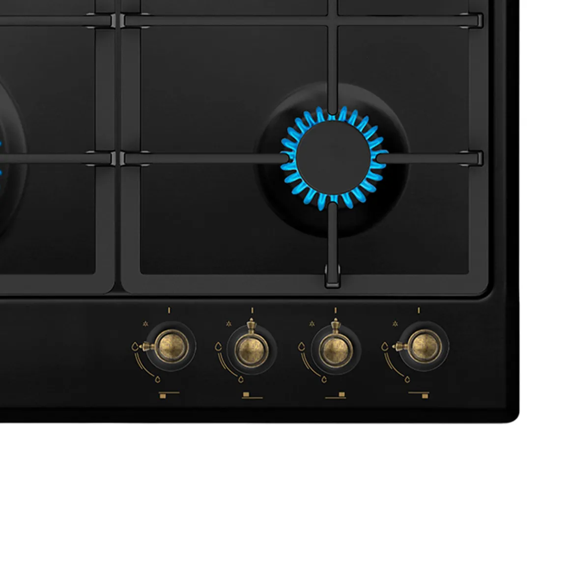 Encimera de gas Infiniton GAS41RO 8000W 4 fuegos acabado rústico negro/dorado 58 cm
