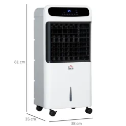 Enfriador de aire Homcom 75W con temporizador+ruedas blanco 81x38x35 cm