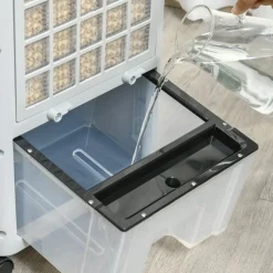Enfriador de aire Homcom 75W con temporizador+ruedas blanco 81x38x35 cm
