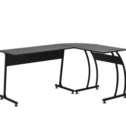 Escritorio Acuario Homcom diseño L negro 74x112,5x152 cm