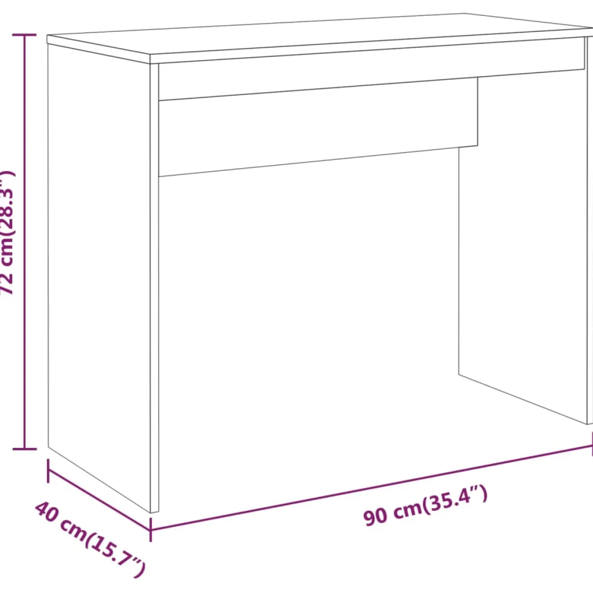 Escritorio Apolo rectangular 72x90x40 cm