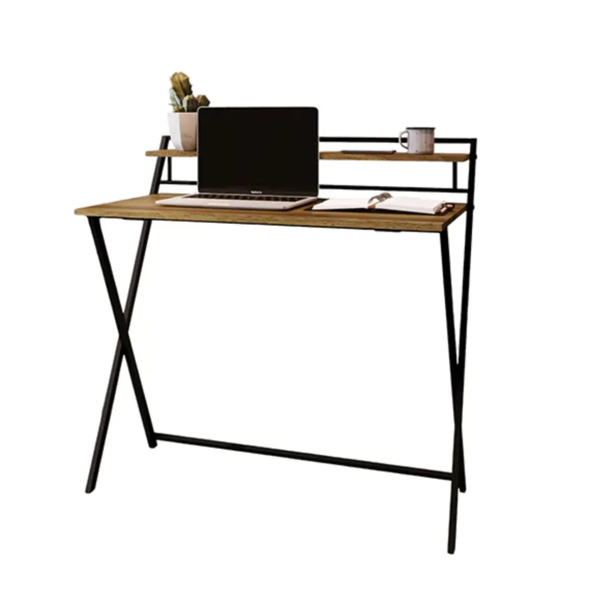 Escritorio Apple diseño plegable marrón/negro 90x93x51 cm
