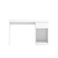 Escritorio Boro 1 cajón + compartimento blanco mate 75,5x120x50 cm