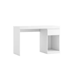 Escritorio Boro 1 cajón + compartimento blanco mate 75,5x120x50 cm