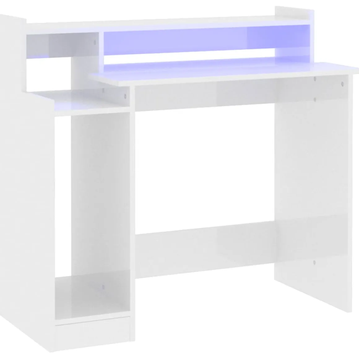 Escritorio Campoamor luz LED con estantes 90x97x45 cm