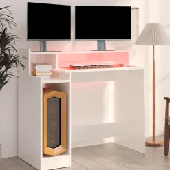Escritorio Campoamor luz LED con estantes 90x97x45 cm