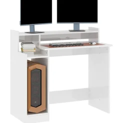 Escritorio Campoamor luz LED con estantes 90x97x45 cm