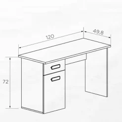 Escritorio Champion blanco/cambria 71x120x49,8 cm