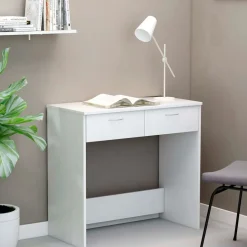 Escritorio de madera 2 cajones blanco 75x80x40 cm