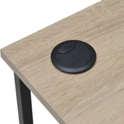 Escritorio Deck orificio pasacables negro/natural 72x90x45 cm