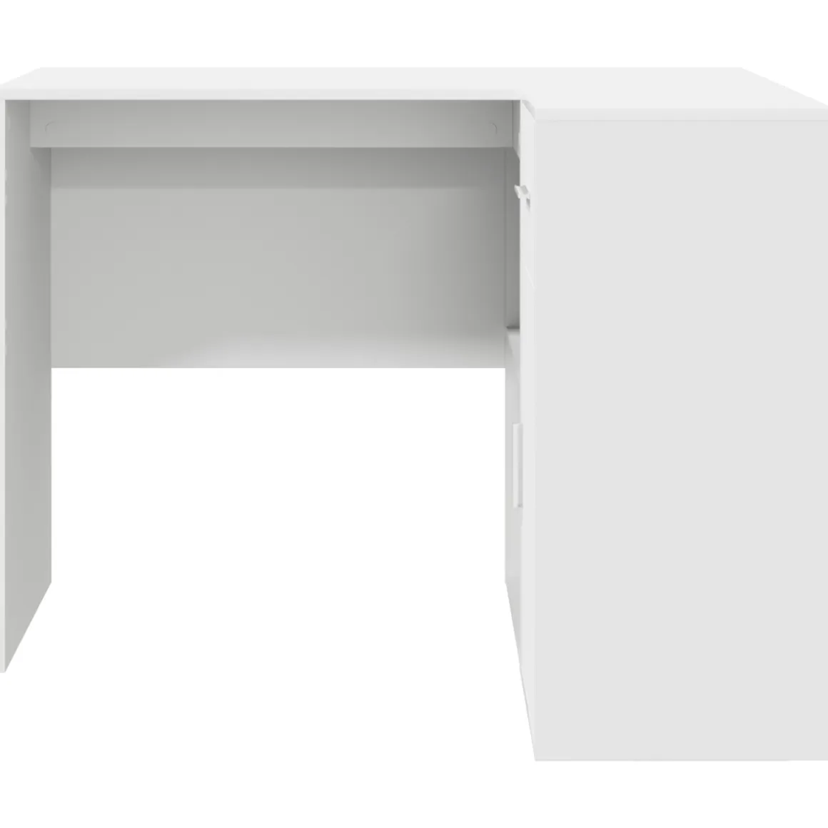 Escritorio Dijon esquinero 1 armario + 1 cajón + 2 compartimentos blanco 75x102x50 cm