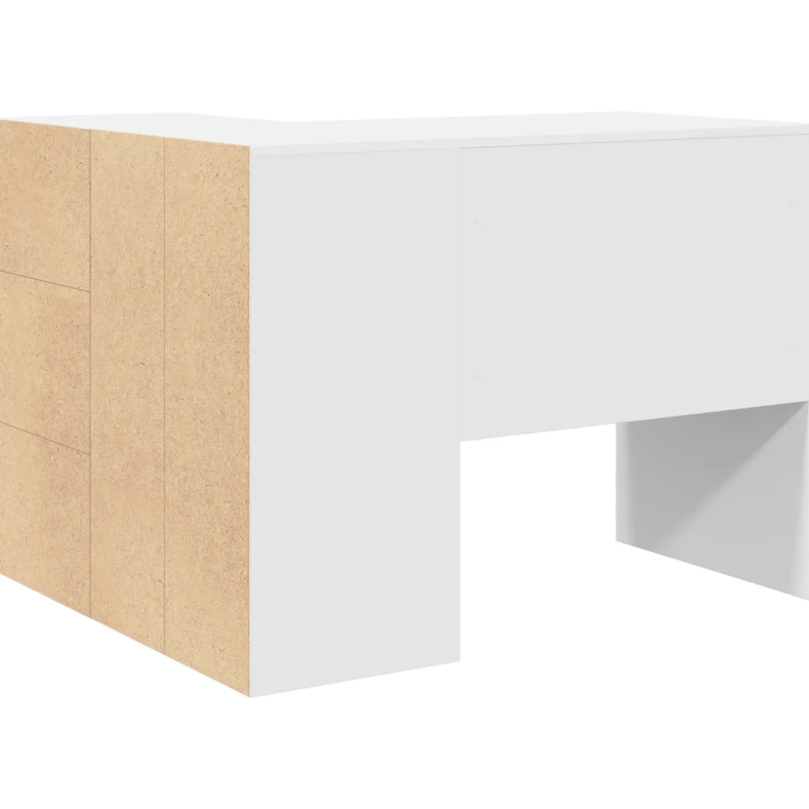 Escritorio Dijon esquinero 1 armario + 1 cajón + 2 compartimentos blanco 75x102x50 cm