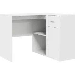Escritorio Dijon esquinero 1 armario + 1 cajón + 2 compartimentos blanco 75x102x50 cm