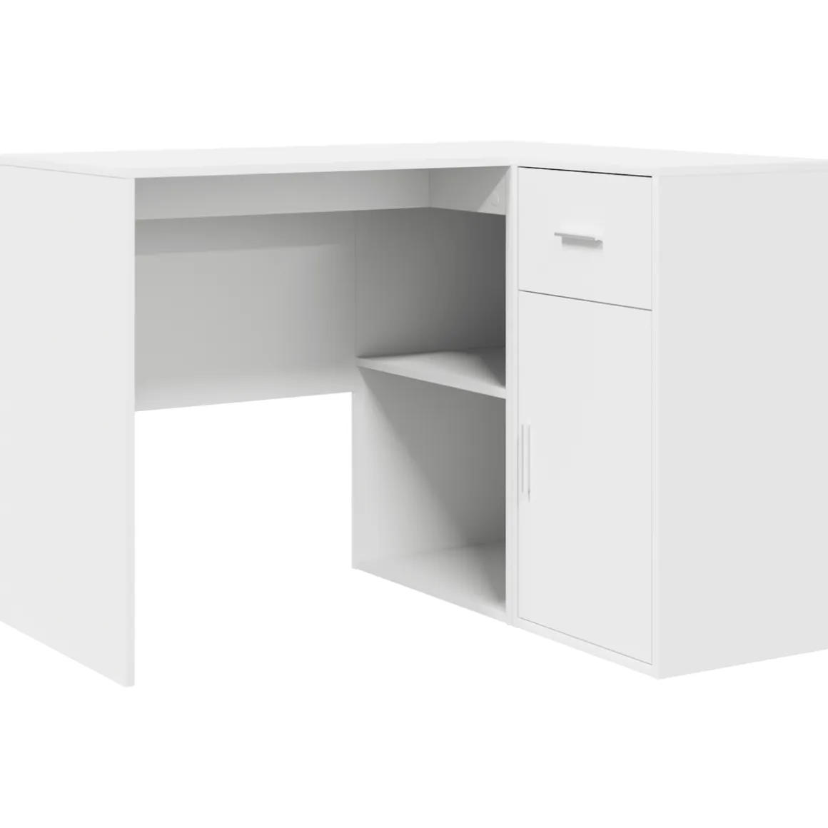 Escritorio Dijon esquinero 1 armario + 1 cajón + 2 compartimentos blanco 75x102x50 cm