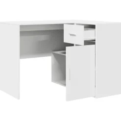 Escritorio Dijon esquinero 1 armario + 1 cajón + 2 compartimentos blanco 75x102x50 cm