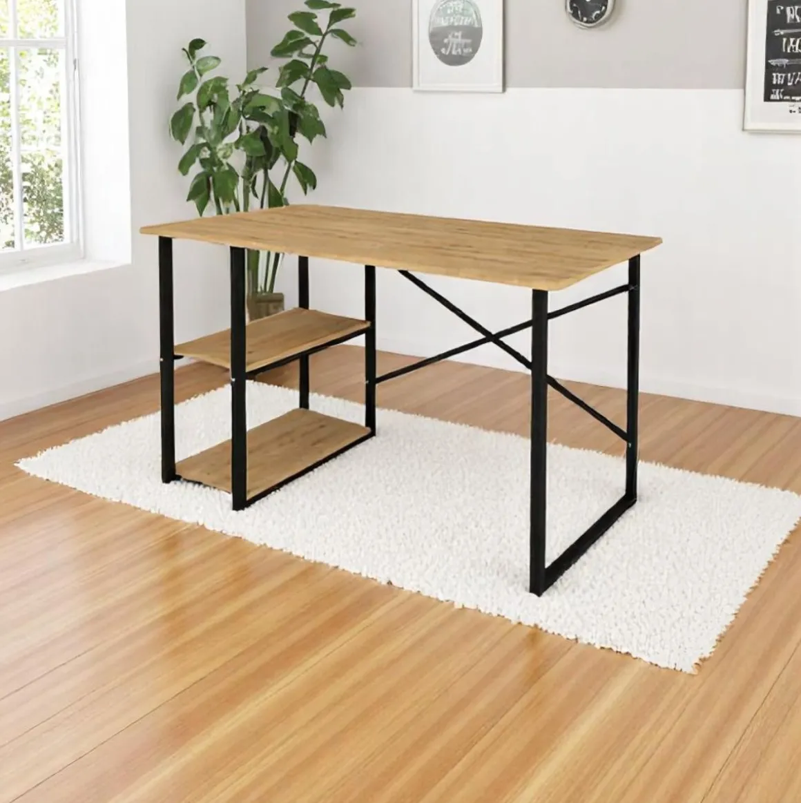 Escritorio Dolce 2 estantes natural/negro 75x120x60 cm