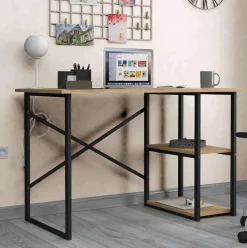 Escritorio Dolce 2 estantes natural/negro 75x120x60 cm