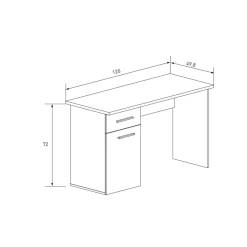 Escritorio Elba Mauvella 1 puerta + 1 cajón blanco/natural 72x120x49,8 cm