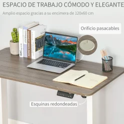 Escritorio eléctrico Eydon Vinsetto altura ajustable blanco 72-116x120x60 cm