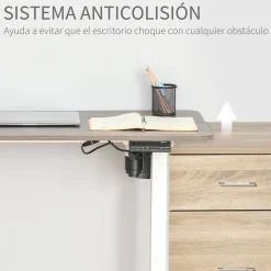 Escritorio eléctrico Eydon Vinsetto altura ajustable blanco 72-116x120x60 cm