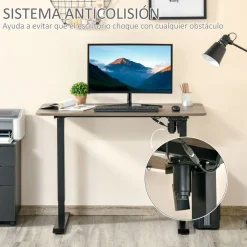 Escritorio eléctrico Kaber Vinsetto memoria ajustable negro 72-116x120x60 cm