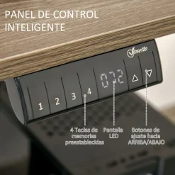 Escritorio eléctrico Kaber Vinsetto memoria ajustable negro 72-116x120x60 cm