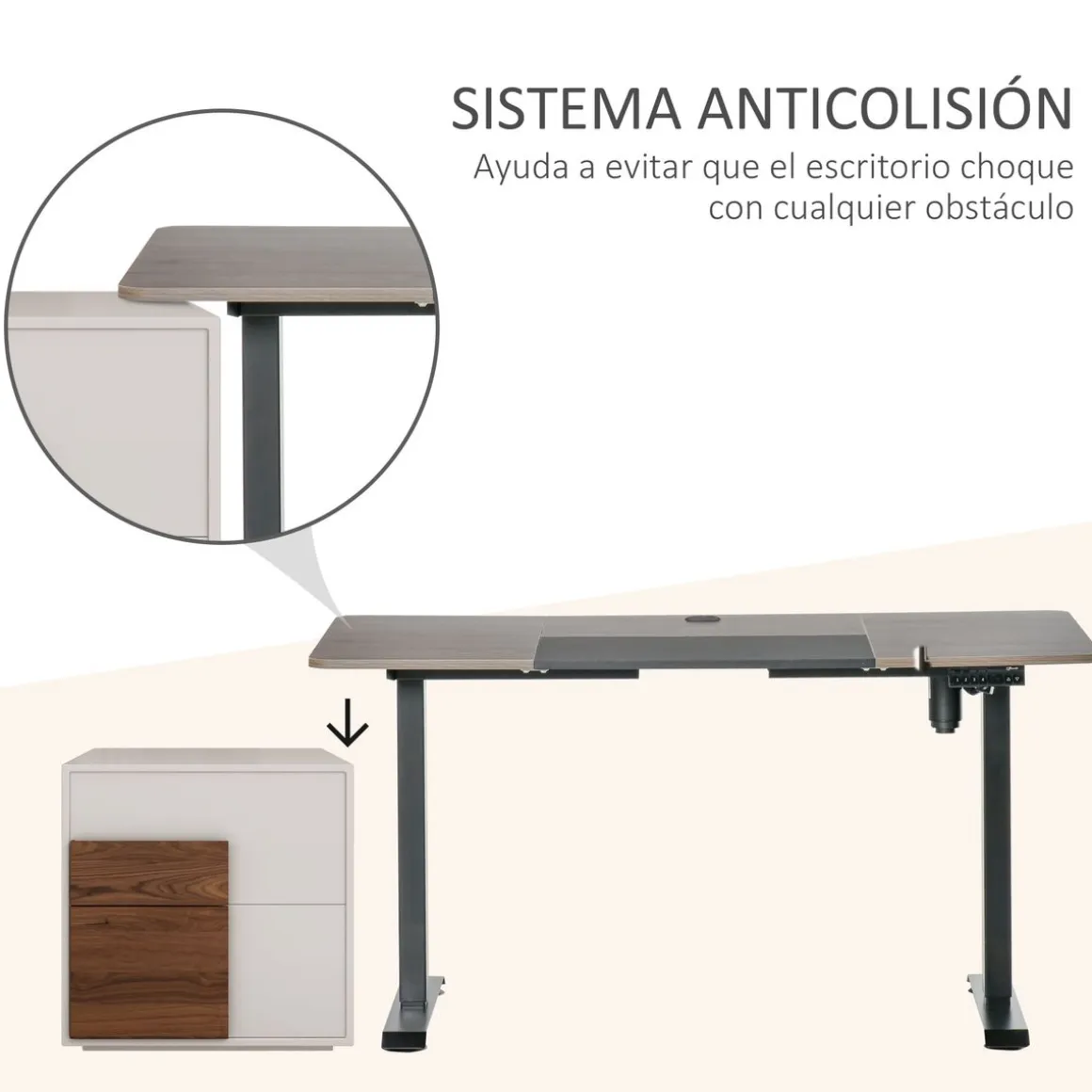 Escritorio eléctrico Khit Vinsetto altura regulable 72-116x140x70 cm