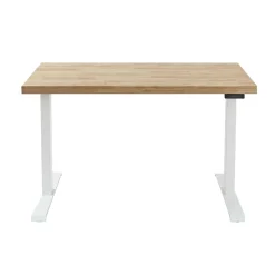 Escritorio elevable Stand altura regulable con motor blanco/natural 76-120x140x70 cm