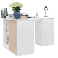 Escritorio esquinero Cum Laude 4 cajones + 2 puertas 76x145x100 cm